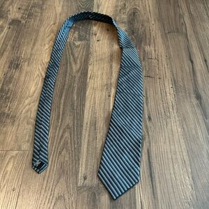 Calvin Klein Striped Silk Tie Blue Black Classic Business Minimalist Officecore